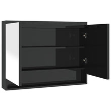 Badkamerkast Met Spiegel 80X15X60 Cm Mdf Glanzend zwart