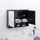 Badkamer spiegelkast 80x15x60 cm glanzend zwart MDF