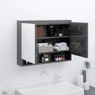 Badkamerkast met spiegel 80x15x60 cm grijs