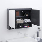 Bathroom cabinet with mirror 80x15x60 cm MDF grey
