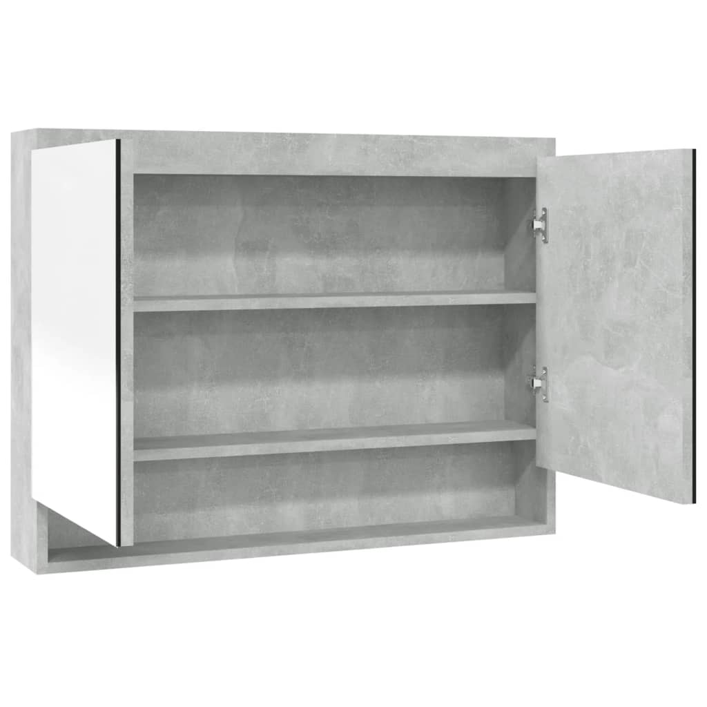Badkamerkast Met Spiegel 80X15X60 Cm Mdf Betongrijs