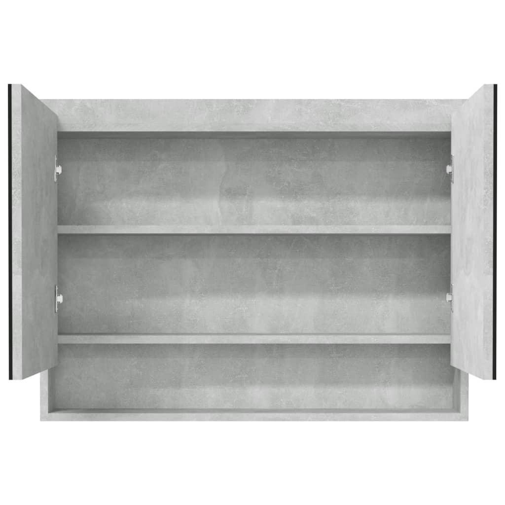 Badkamerkast Met Spiegel 80X15X60 Cm Mdf Betongrijs
