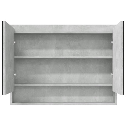 Badkamerkast Met Spiegel 80X15X60 Cm Mdf Betongrijs