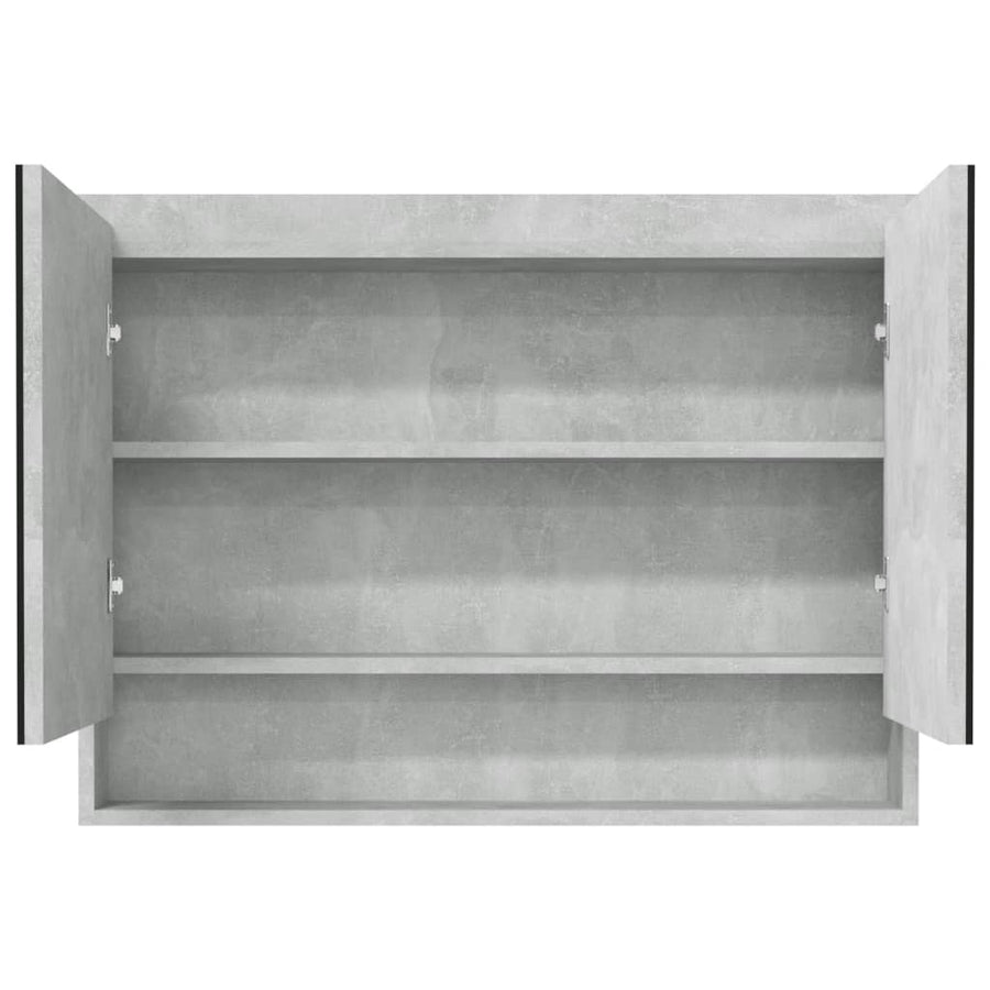 Badkamerkast Met Spiegel 80X15X60 Cm Mdf Betongrijs