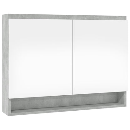 Badkamerkast Met Spiegel 80X15X60 Cm Mdf Betongrijs