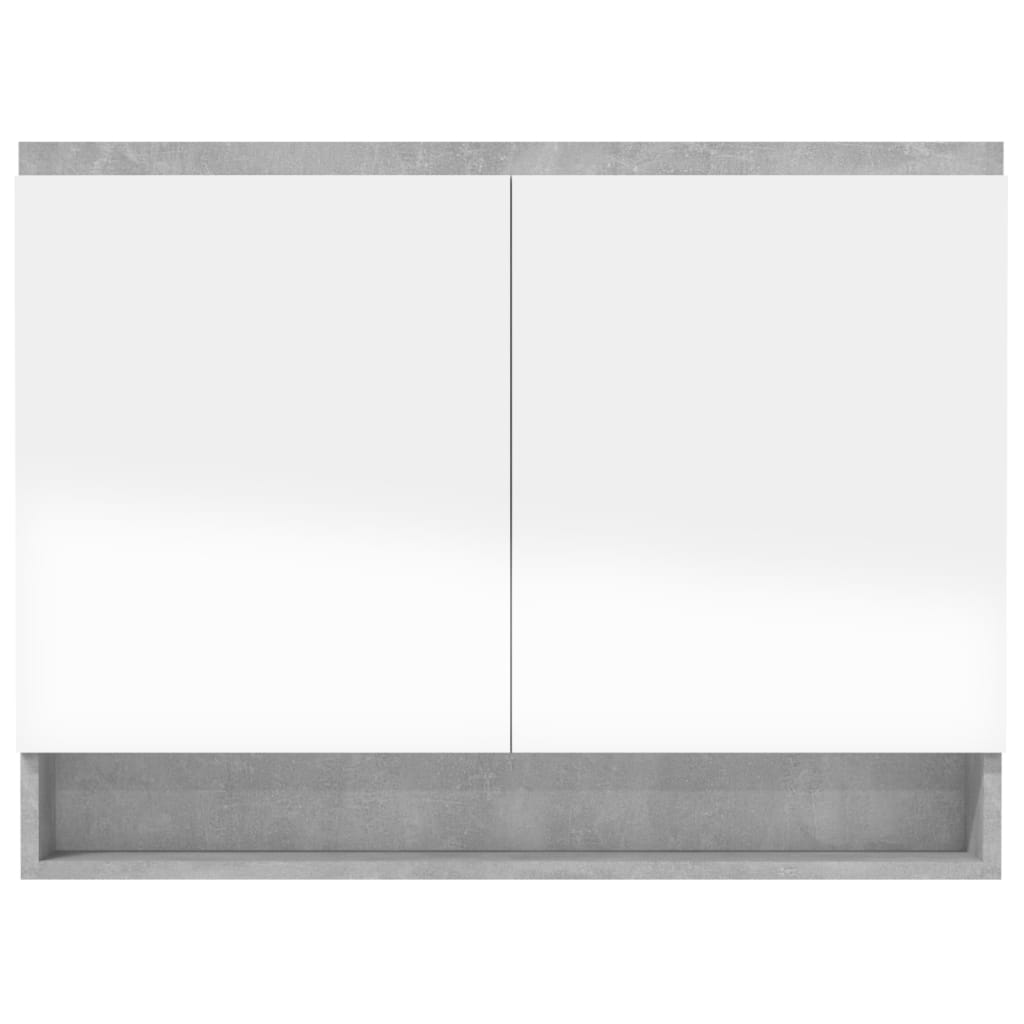 Badkamerkast Met Spiegel 80X15X60 Cm Mdf Betongrijs