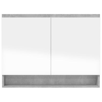 Badkamerkast Met Spiegel 80X15X60 Cm Mdf Betongrijs