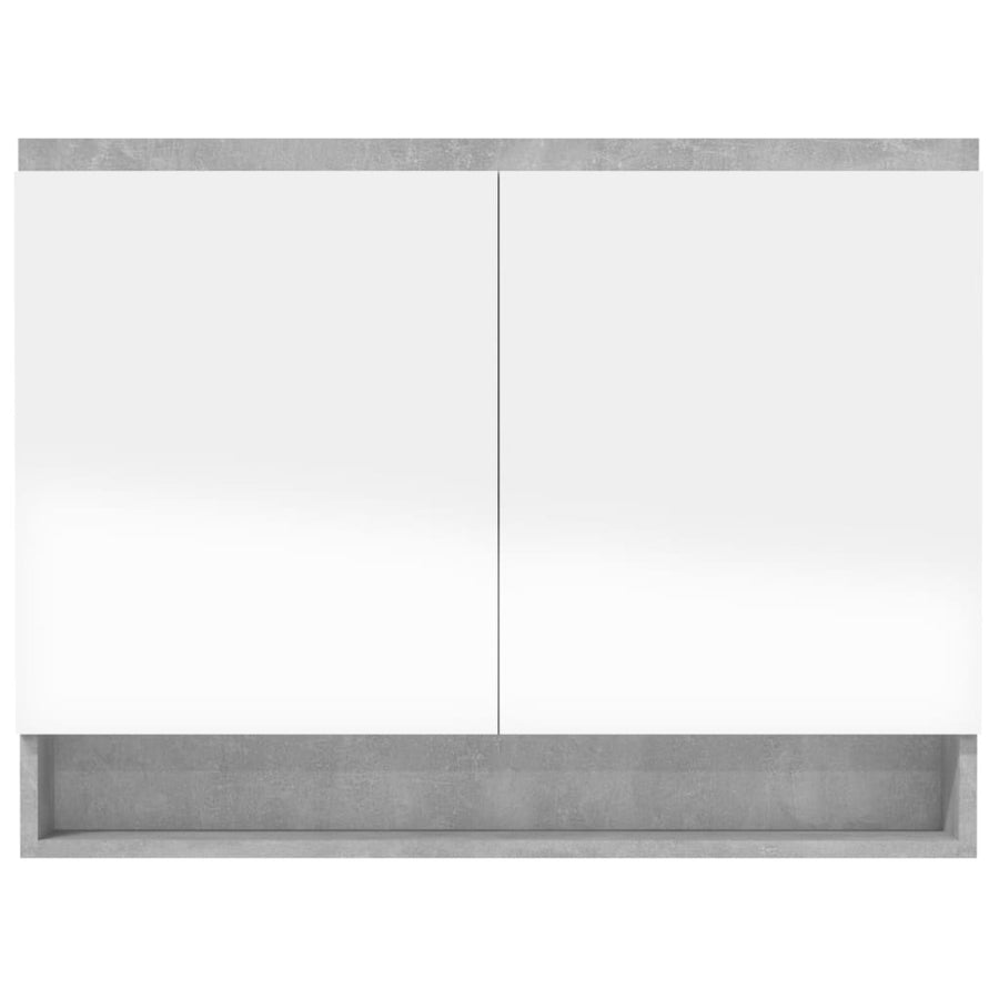 Badkamerkast Met Spiegel 80X15X60 Cm Mdf Betongrijs