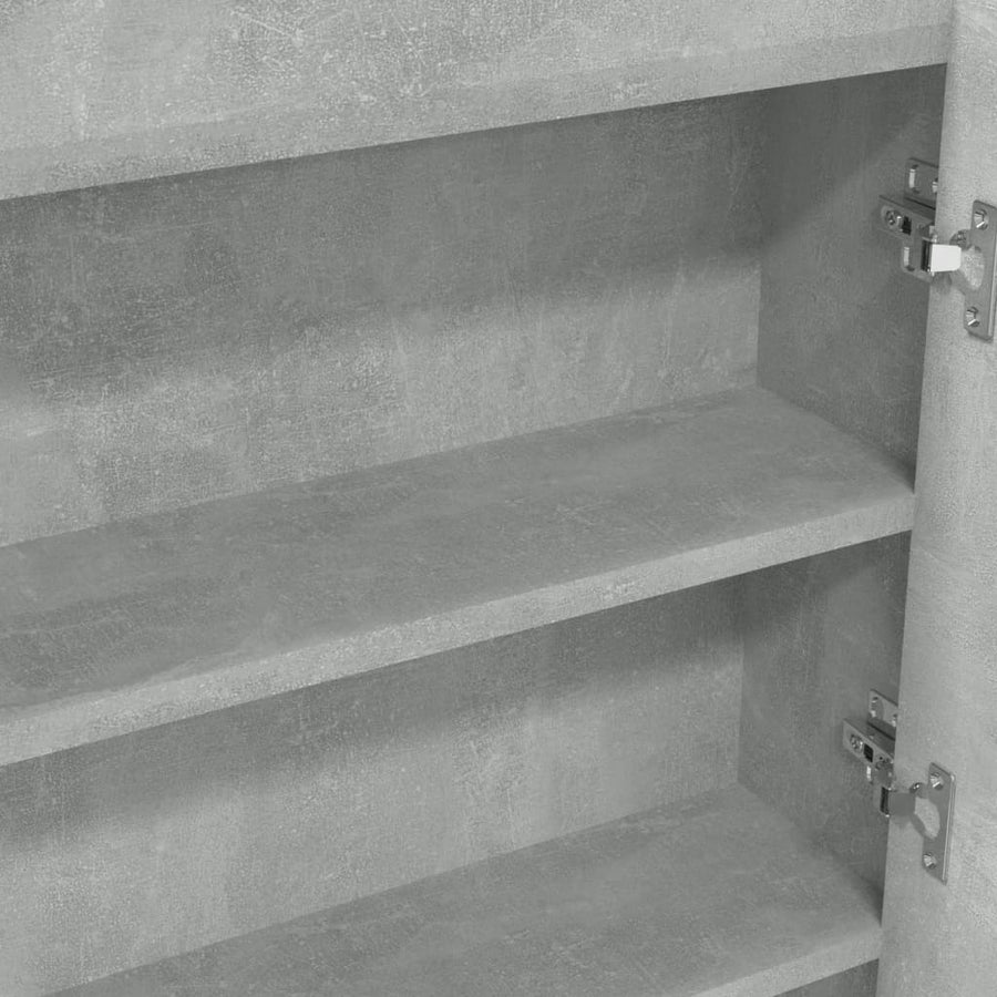 Badkamerkast Met Spiegel 80X15X60 Cm Mdf Betongrijs