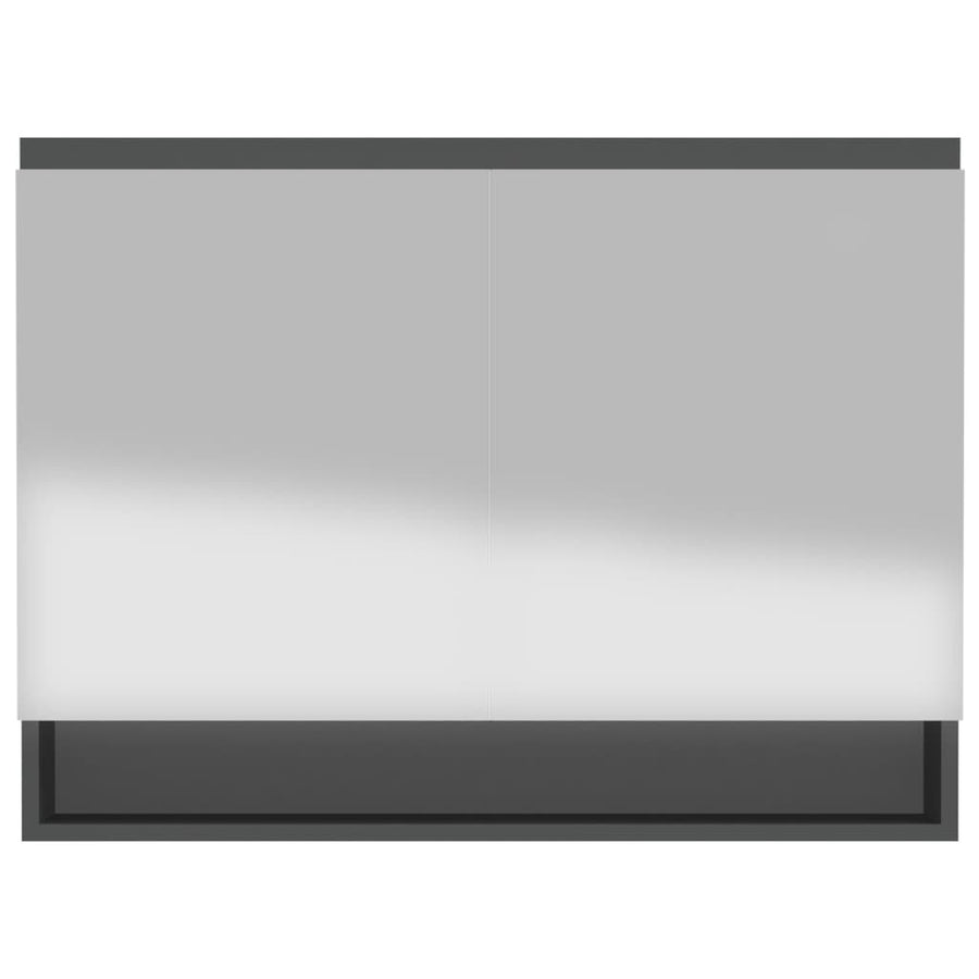 Badkamerkast Met Spiegel 80X5X60 Cm Mdf Kleurig Antraciet