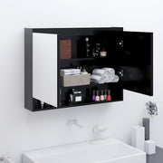 Badkamerkast met spiegel 80x15x60 cm MDF antraciet