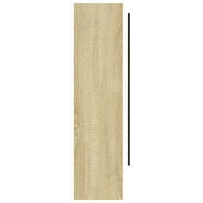 Badkamerkast Met Spiegel 80X5X60 Cm Mdf Kleurig Wit en eiken