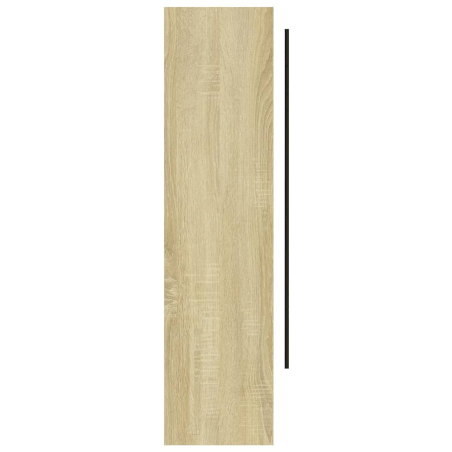 Badkamerkast Met Spiegel 80X5X60 Cm Mdf Kleurig Wit en eiken