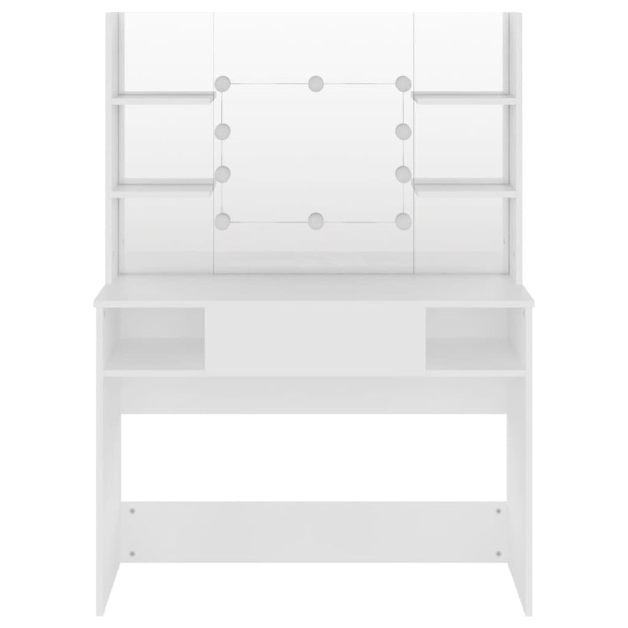 Kaptafel Met Led-Verlichting 00X40X35 Cm Mdf Wit