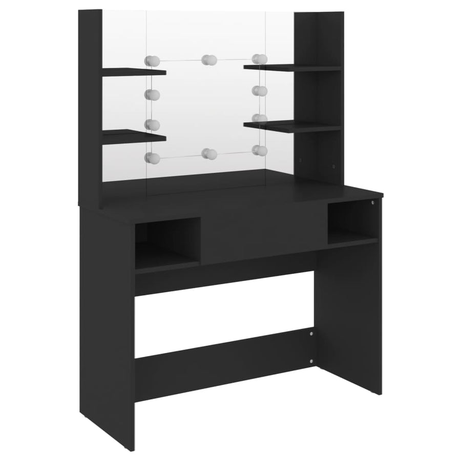 Kaptafel Met Led-Verlichting 00X40X35 Cm Mdf Zwart