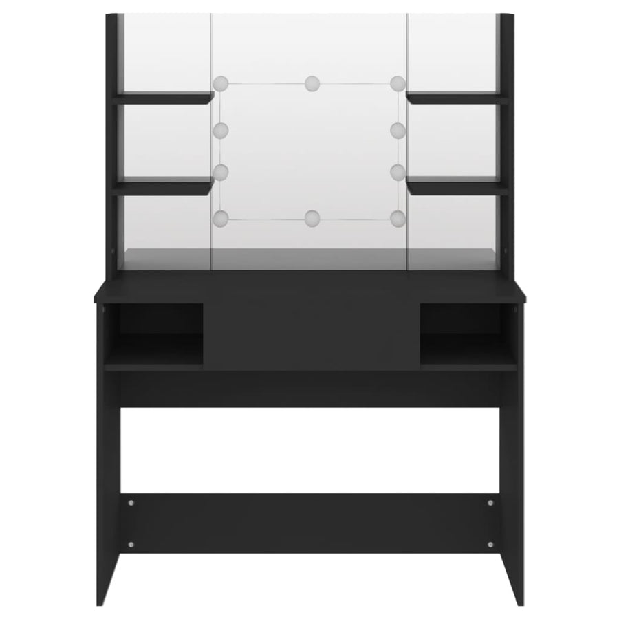Kaptafel Met Led-Verlichting 00X40X35 Cm Mdf Zwart