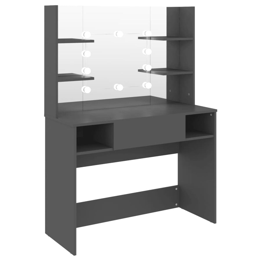 Kaptafel Met Led-Verlichting 00X40X35 Cm Mdf Grijs