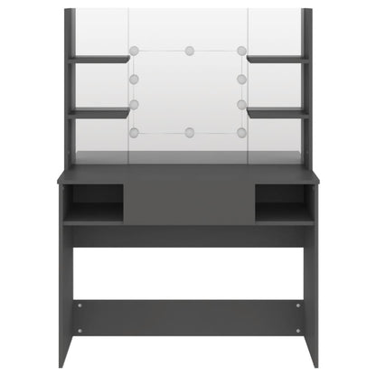 Kaptafel Met Led-Verlichting 00X40X35 Cm Mdf Grijs