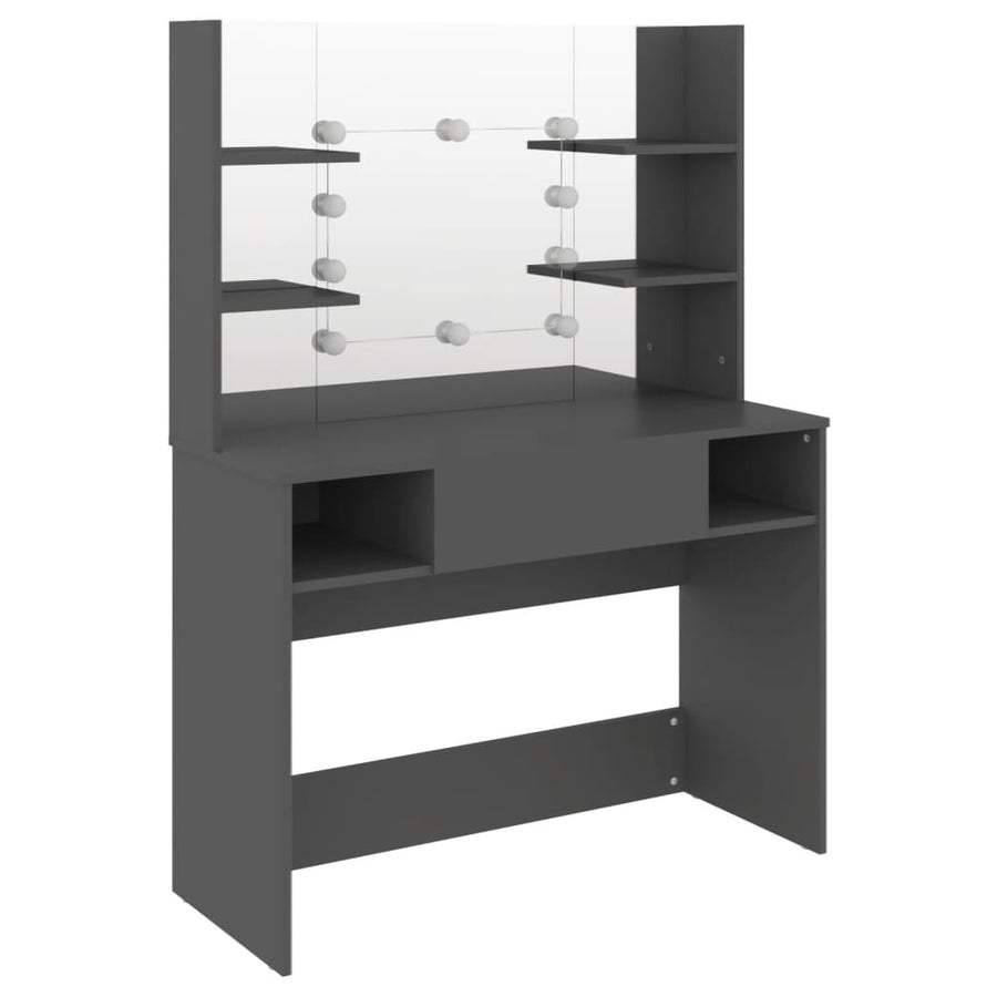 Kaptafel Met Led-Verlichting 00X40X35 Cm Mdf Grijs