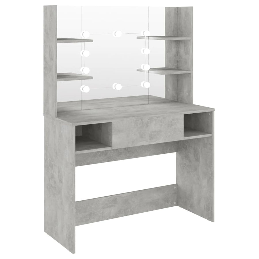 Kaptafel Met Led-Verlichting 00X40X35 Cm Mdf Betongrijs