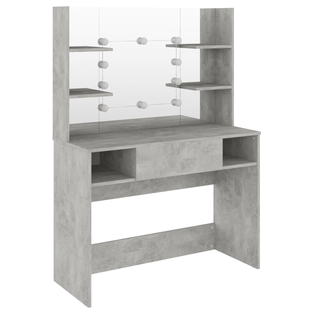 Kaptafel Met Led-Verlichting 00X40X35 Cm Mdf Betongrijs
