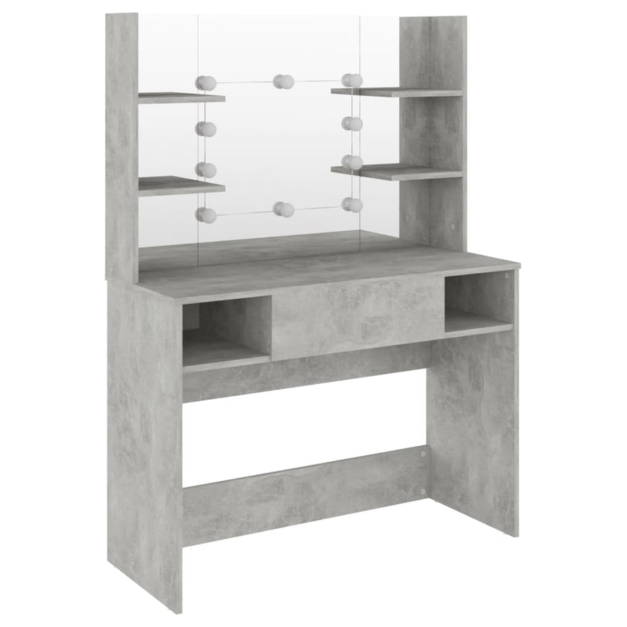 Kaptafel Met Led-Verlichting 00X40X35 Cm Mdf Betongrijs