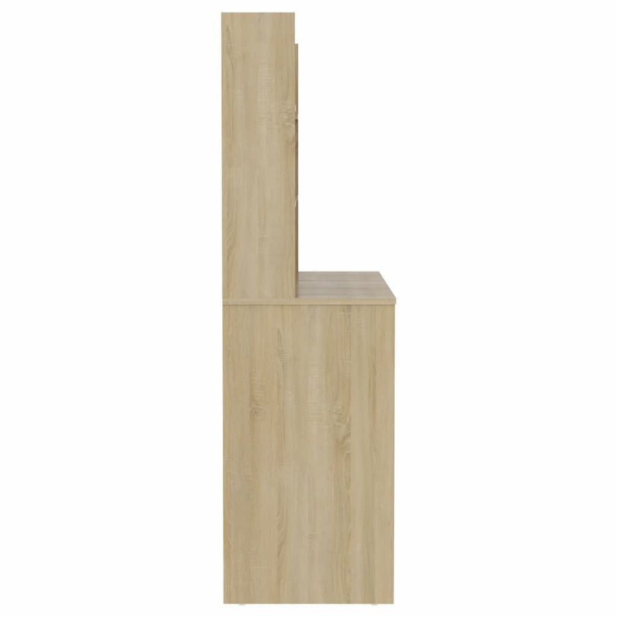 Kaptafel Met Led-Verlichting 00X40X35 Cm Mdf Eikenkleurig Bruin