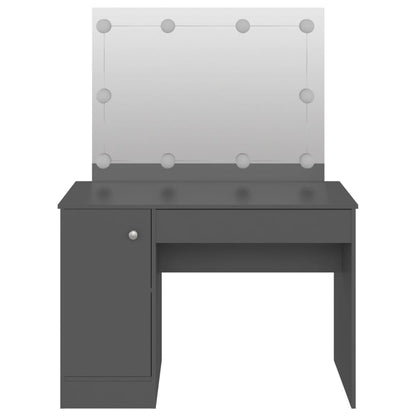 Kaptafel met LED-verlichting 110x55x145 cm MDF grijs