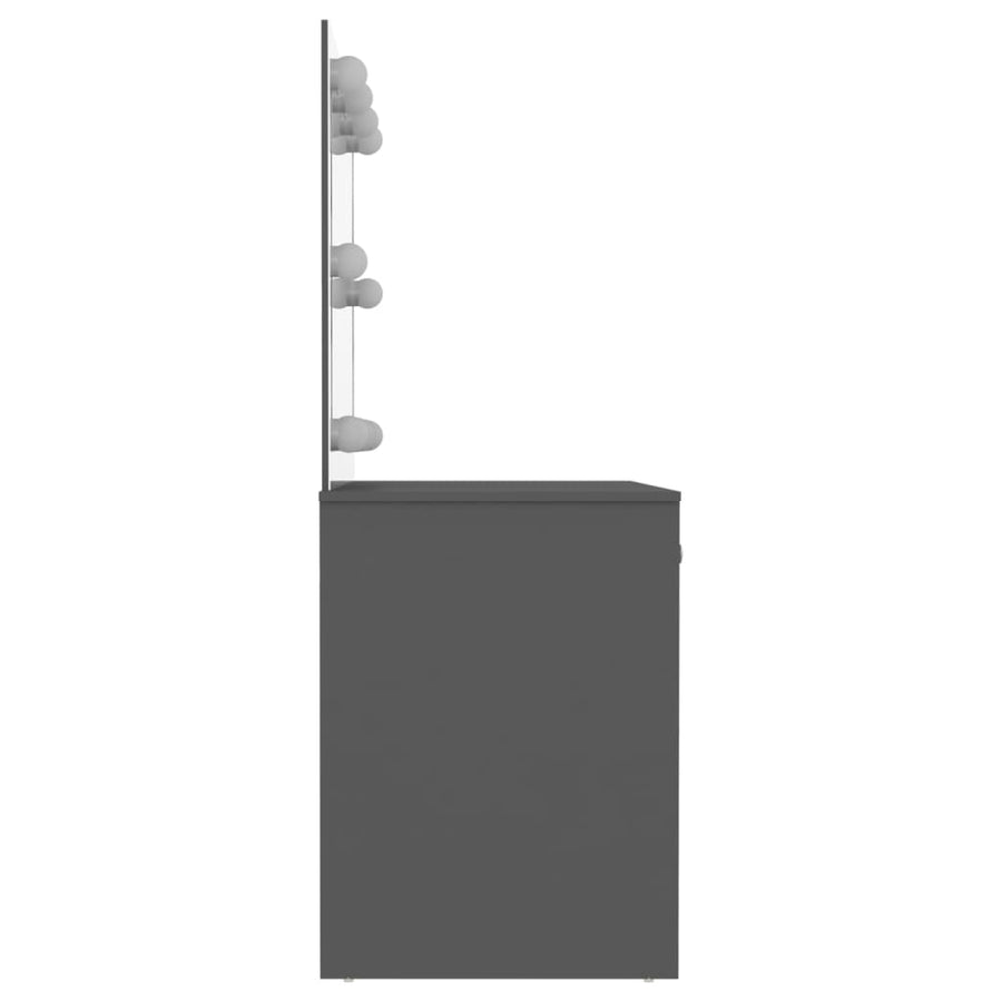 Kaptafel met LED-verlichting 110x55x145 cm MDF grijs