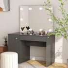 Dressing Table with LED Lighting 110x55x145 cm MDF Grey
