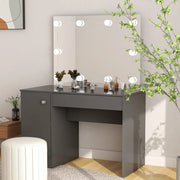 Kaptafel 110x55x145 cm MDF grijs met LED-verlichting