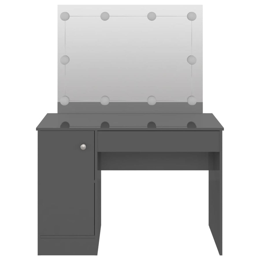 Kaptafel Met Led's 110X55X145 Cm Mdf Glanzend Grijs