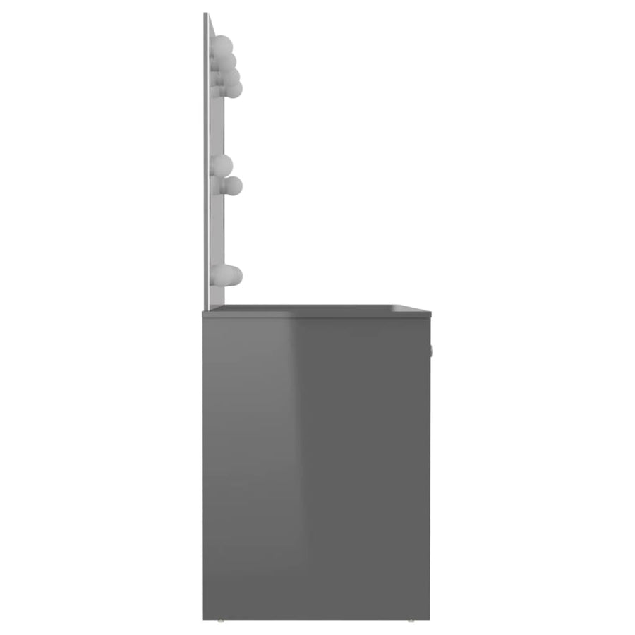 Kaptafel Met Led's 110X55X145 Cm Mdf Glanzend Grijs