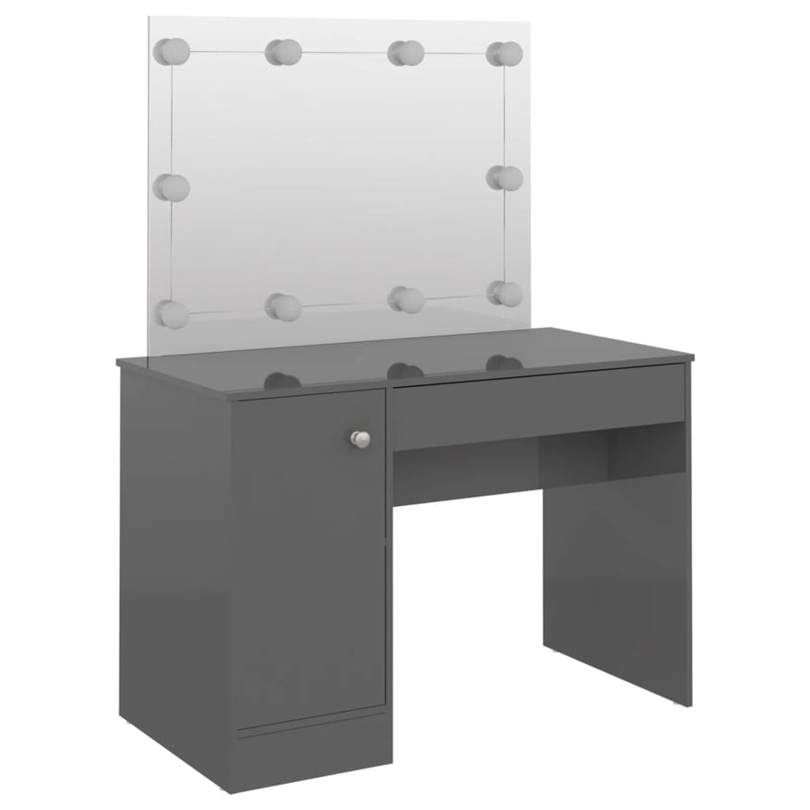 Kaptafel Met Led's 110X55X145 Cm Mdf Glanzend Grijs