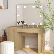 Kaptafel 110x55x145 cm MDF eikenkleurig met LED