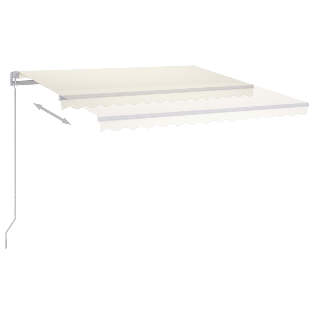Luifel Handmatig Uittrekbaar Met Led Kleurig 300 x 250 cm crème