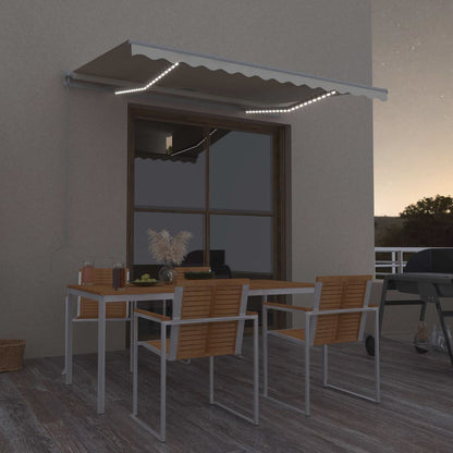 Luifel Handmatig Uittrekbaar Met Led Kleurig 300 x 250 cm crème