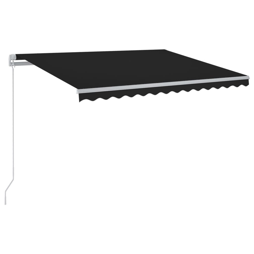 Luifel Handmatig Uittrekbaar Met Led Kleur 300 x 250 cm Antraciet