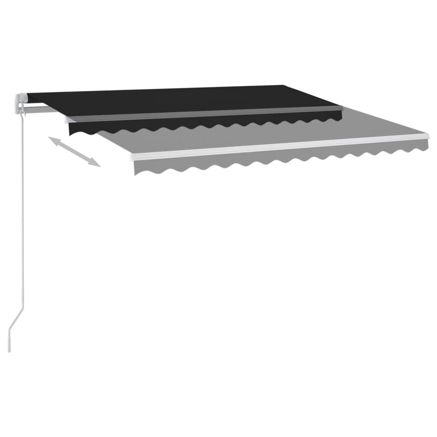 Luifel Handmatig Uittrekbaar Met Led Kleur 300 x 250 cm Antraciet