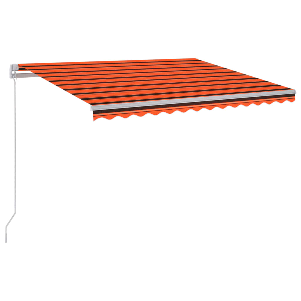 Luifel Handmatig Uittrekbaar Met Led Oranje En Bruin 300 x 250 cm Multikleur