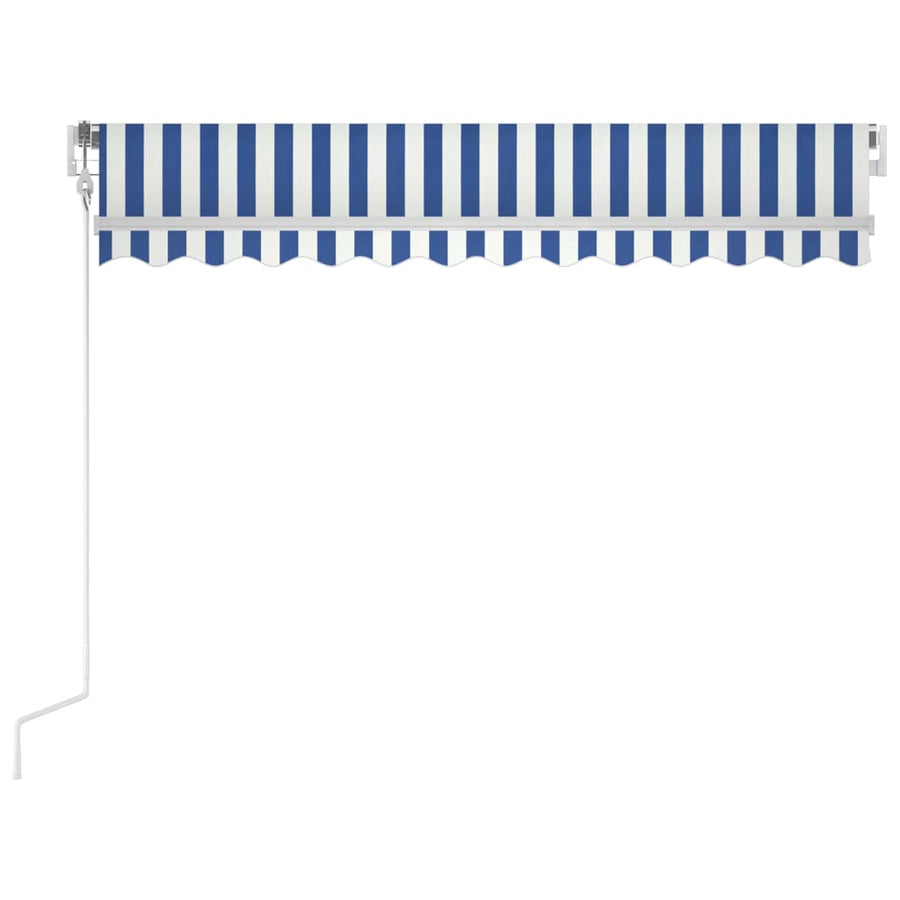 Luifel Automatisch Uittrekbaar 300 x 250 cm Blauw en wit