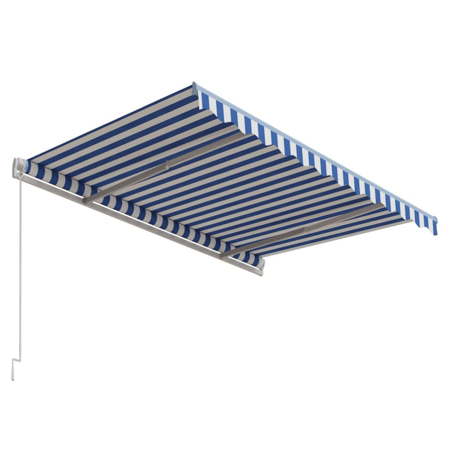 Luifel Automatisch Uittrekbaar 300 x 250 cm Blauw en wit