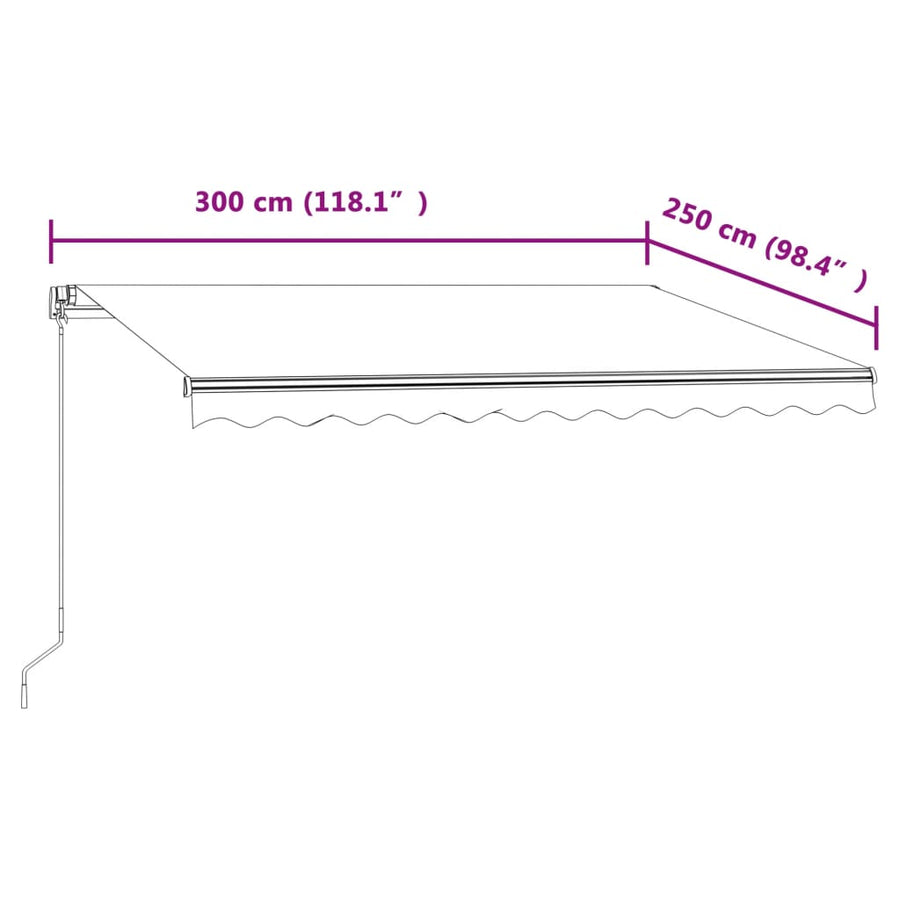 Luifel Automatisch Uittrekbaar 300 x 250 cm Crème