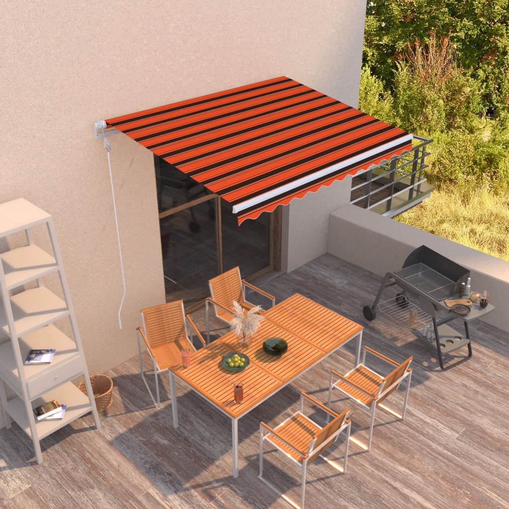 Luifel Automatisch Uittrekbaar Oranje En Bruin 300 x 250 cm Multikleur