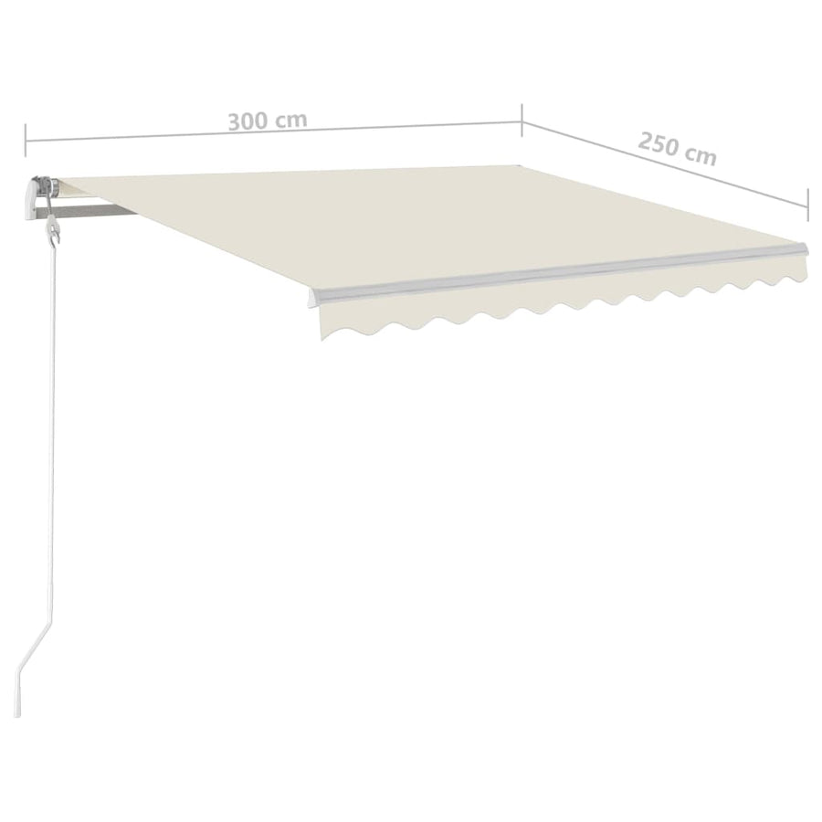 Luifel Automatisch Met Led En Windsensor Kleur 300 x 250 cm crème