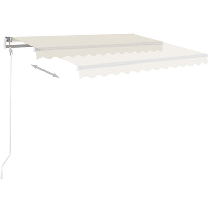 Luifel Handmatig Uittrekbaar Kleurig 350 x 250 cm Crème