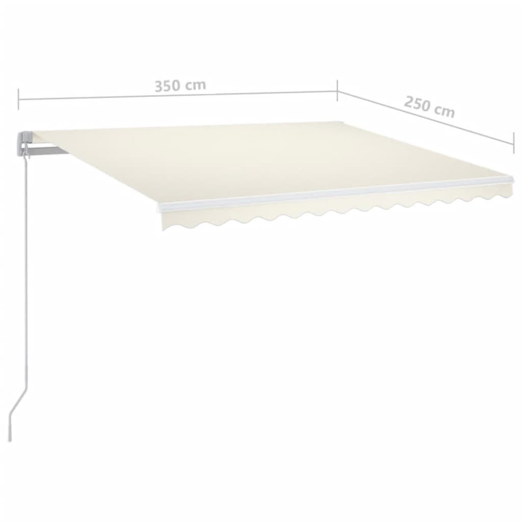 Luifel Handmatig Uittrekbaar Kleurig 350 x 250 cm Crème