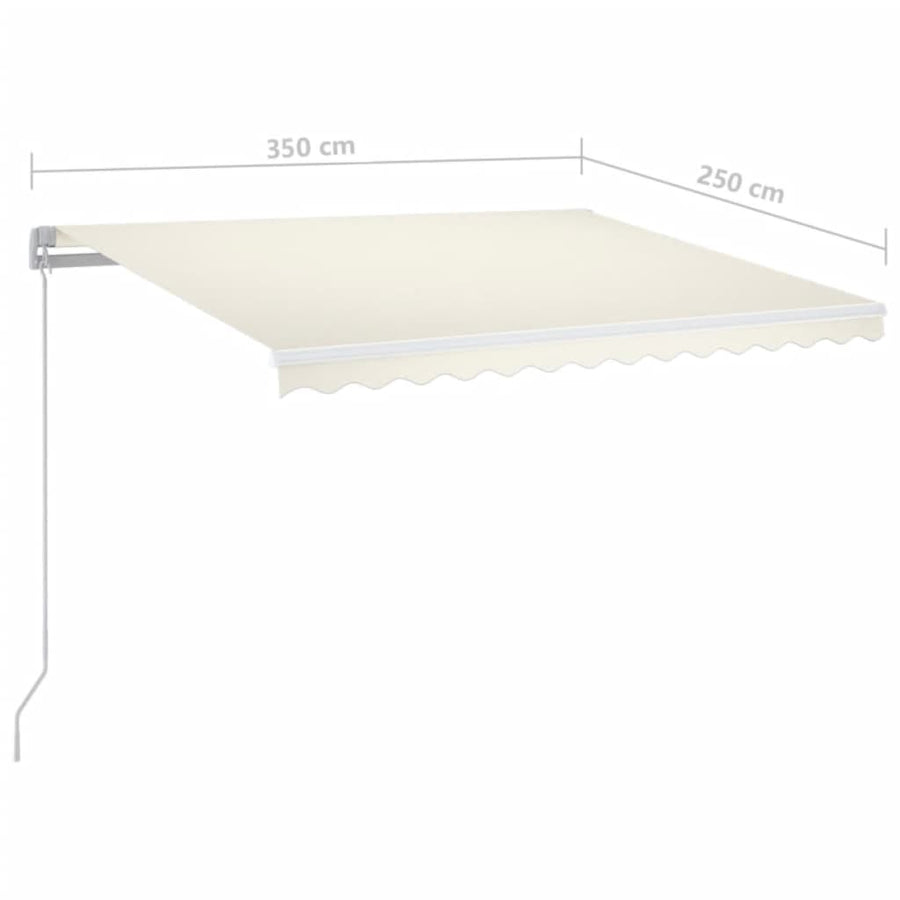 Luifel Handmatig Uittrekbaar Kleurig 350 x 250 cm Crème