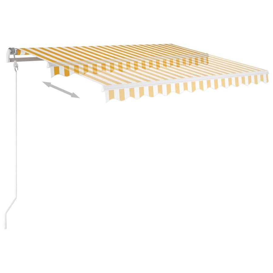 Luifel Handmatig Uittrekbaar 350 x 250 cm Geel en wit