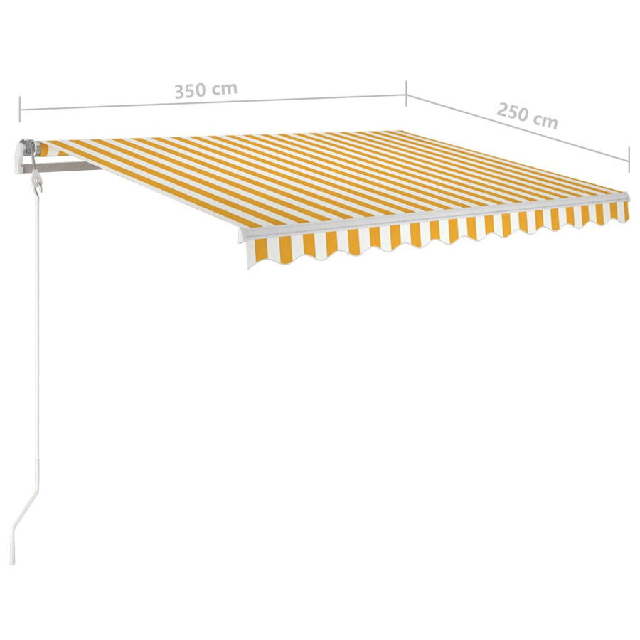Luifel Handmatig Uittrekbaar 350 x 250 cm Geel en wit